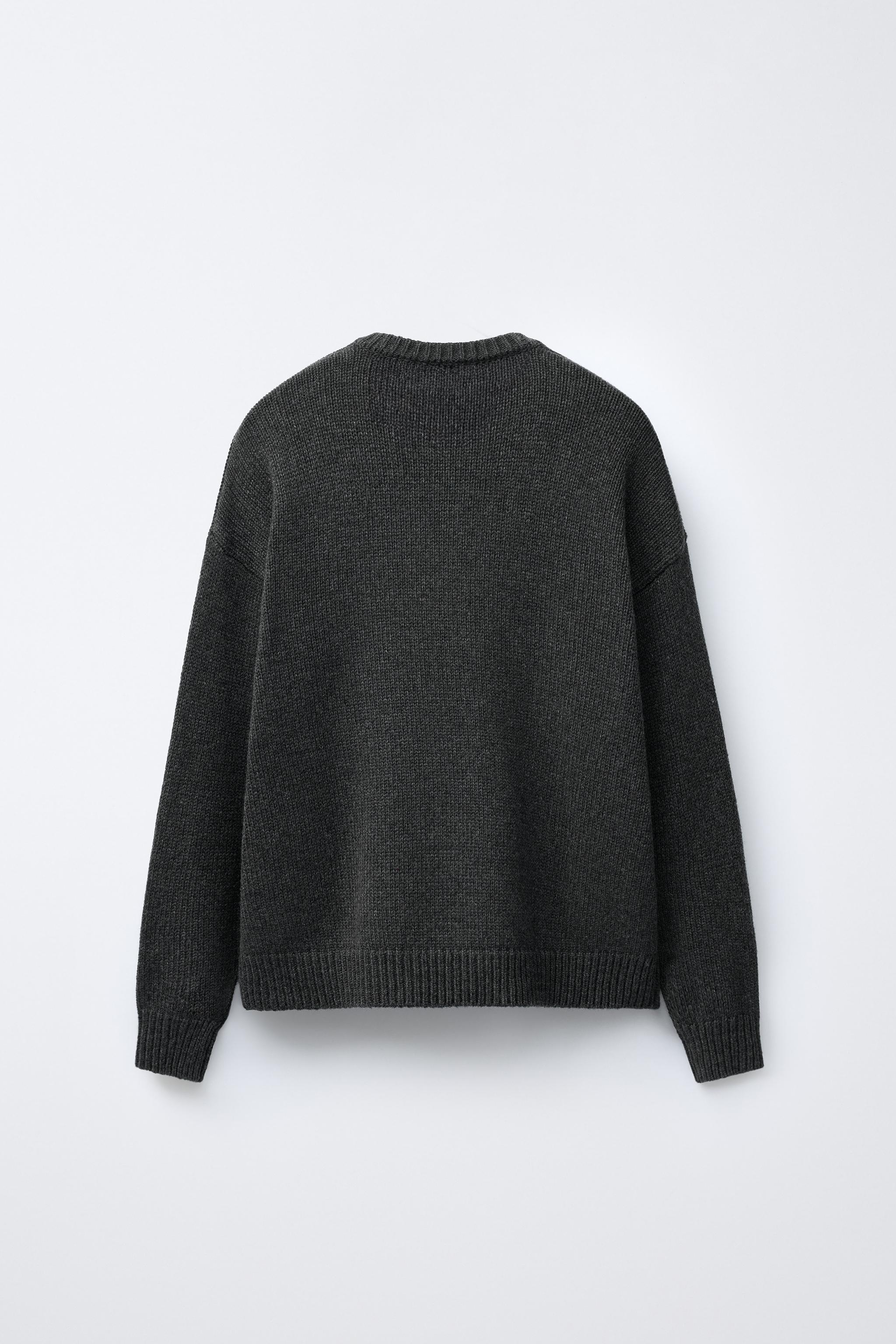 WOOL KNIT JUMPER EMBROIDERED REINDEER HEARTS